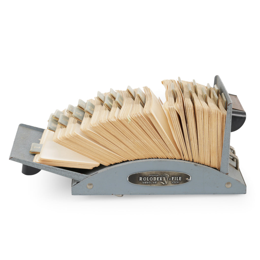 Slate Gray Metal Rolodex V-File