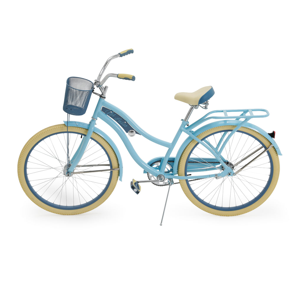 Blue Cruiser Bicycle with Basket
