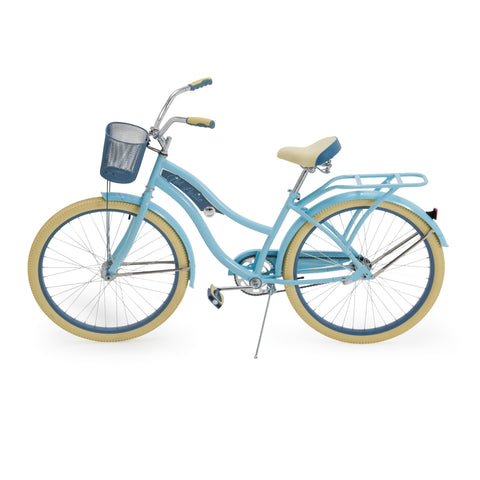 Blue Cruiser Bicycle with Basket