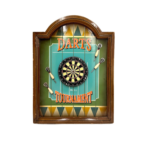 Vintage Wood Darts Tournament Wall Sign