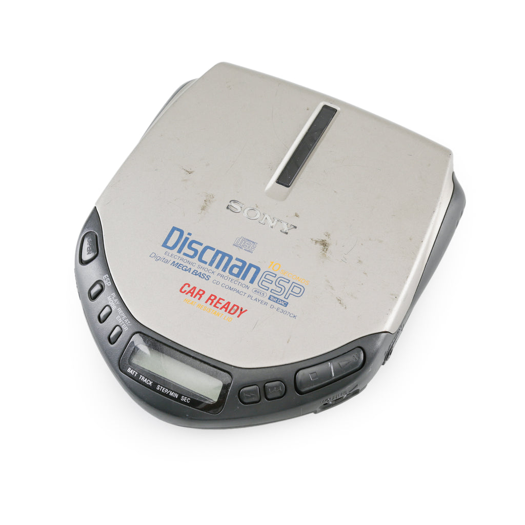 Vintage Silver and Black Portable CD Player