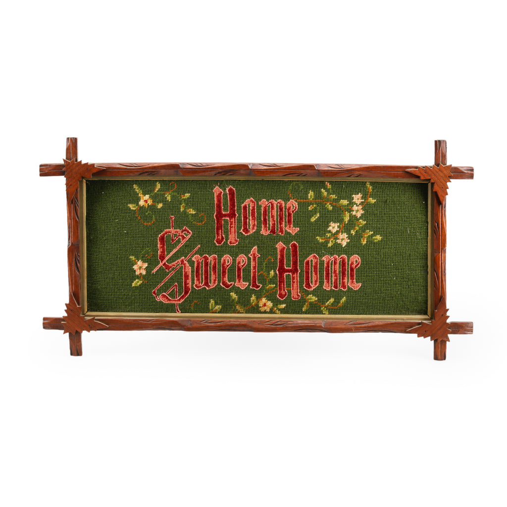Wood 'Home Sweet Home' Needlepoint Sign