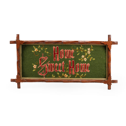 Wood 'Home Sweet Home' Needlepoint Sign