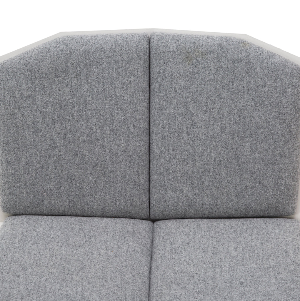 Modern Gray Upholstered Armless Geometric Slipper Chair