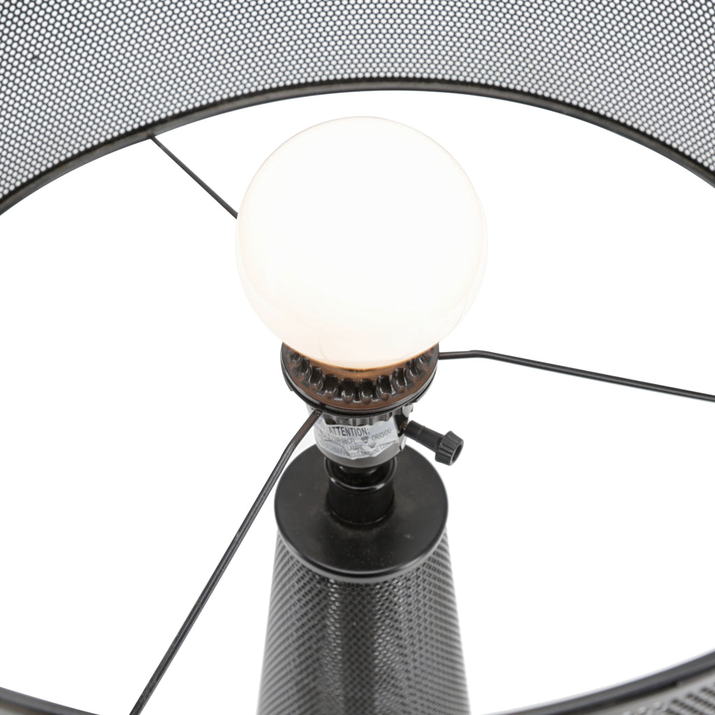 Black Perforated Metal Table Lamp