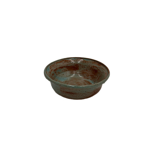 Teal and Brown Ceramic Bowl