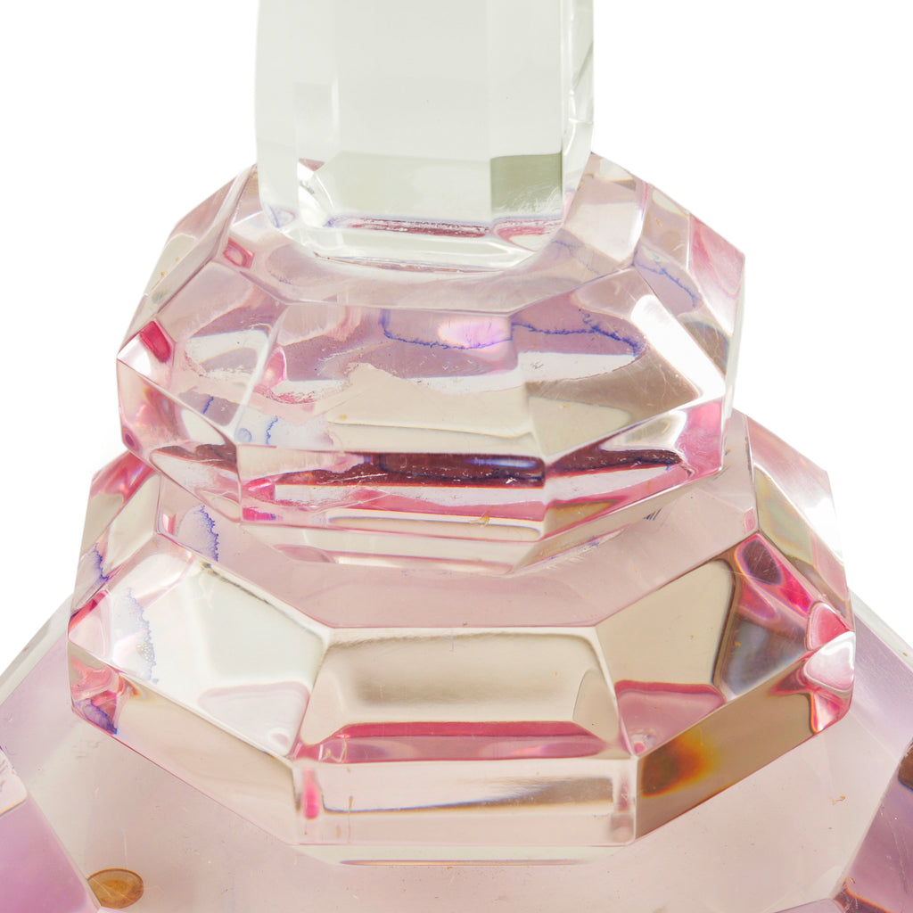 Faceted Pink and Clear Crystal Sculpture