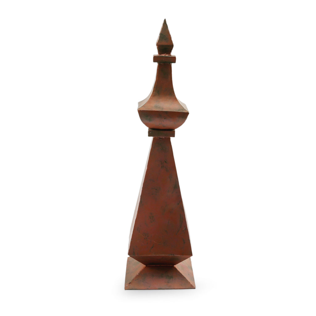 Oxidized Copper Geometric Decorative Finial / Obelisk