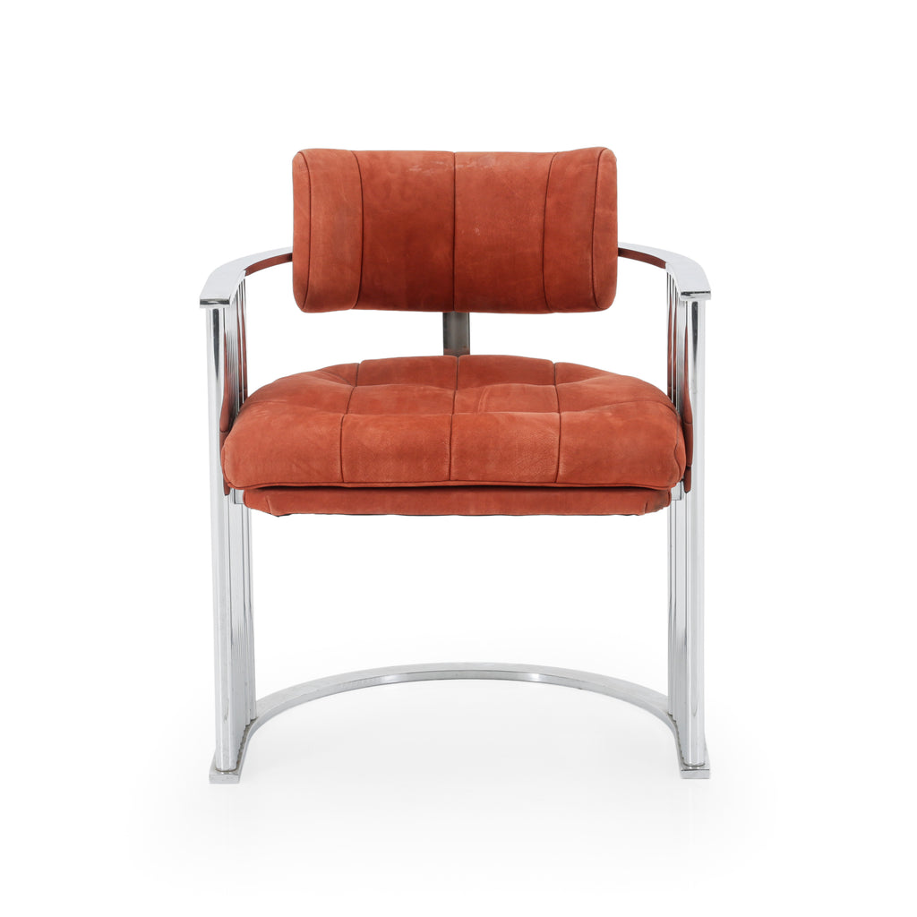 Orange Polished Chrome C-Base Armchair