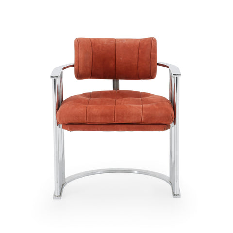 Orange Polished Chrome C-Base Armchair