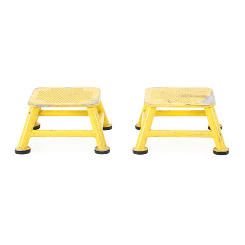 Yellow Perforated Metal Step Stools