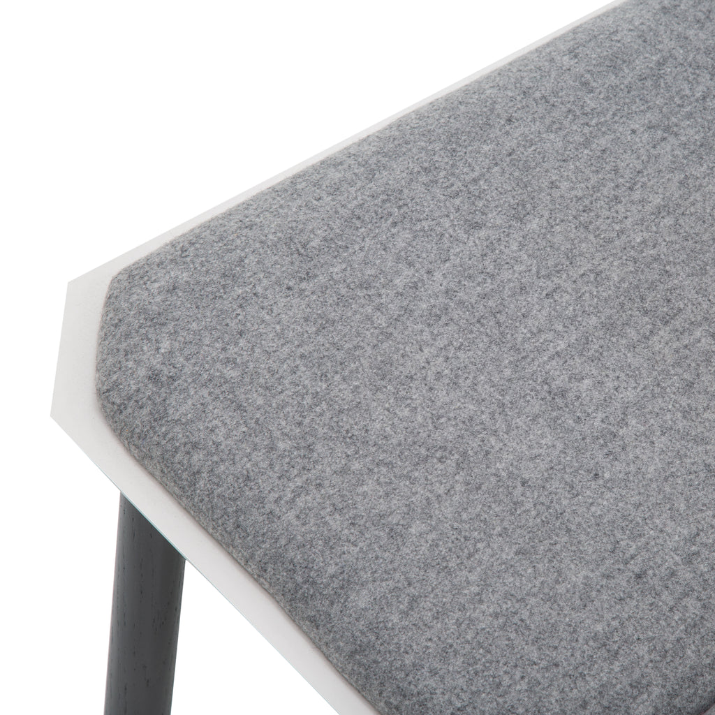 Modern Gray Upholstered Armless Geometric Slipper Chair