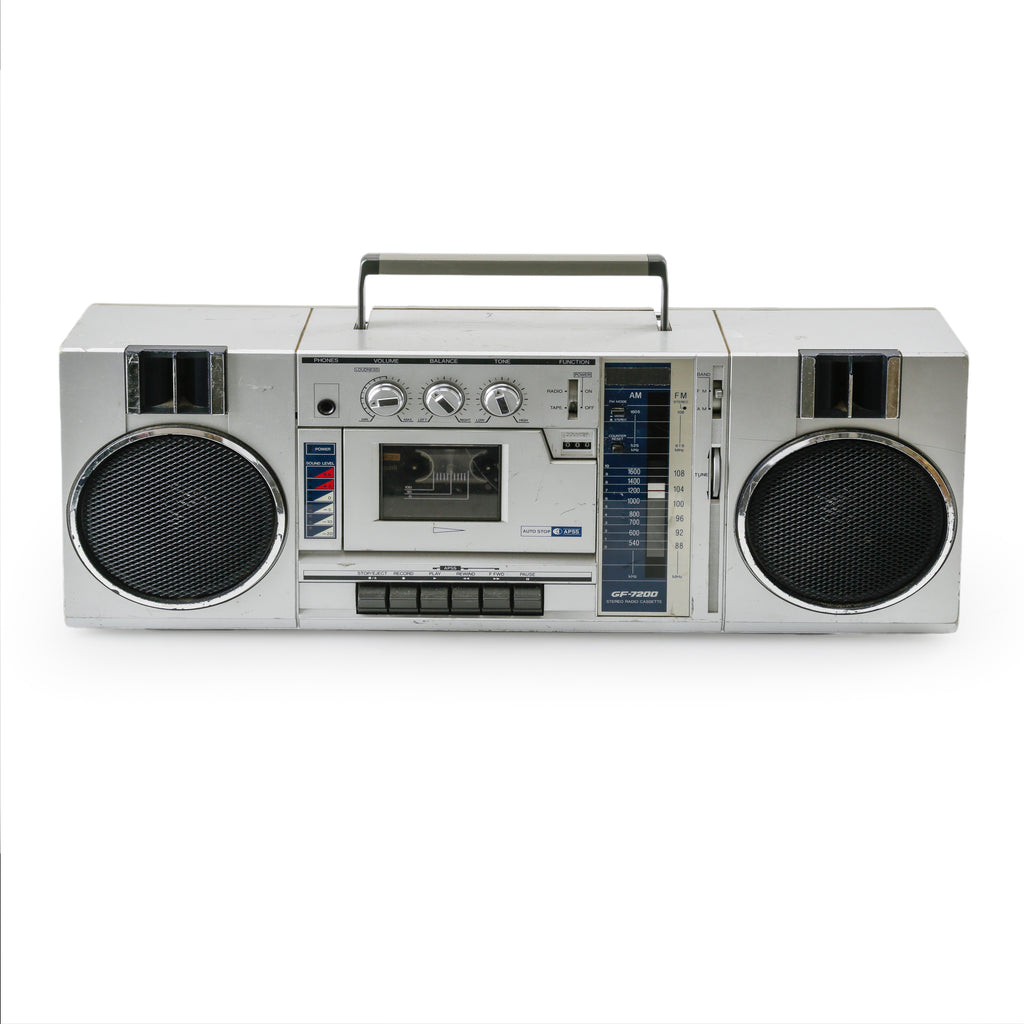 Silver / Metal Sharp GF-7200 Stereo Radio Cassette Boombox