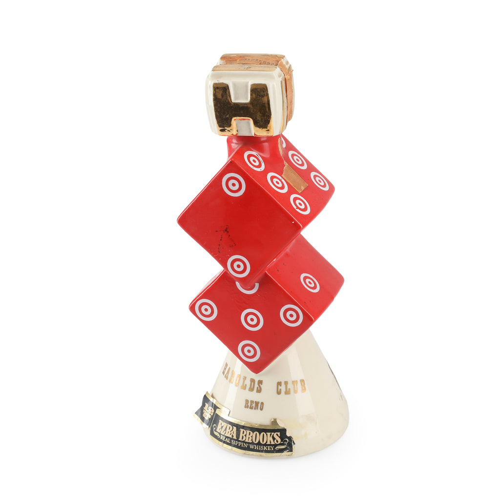 Red and White Ceramic Stacked Dice Decanter