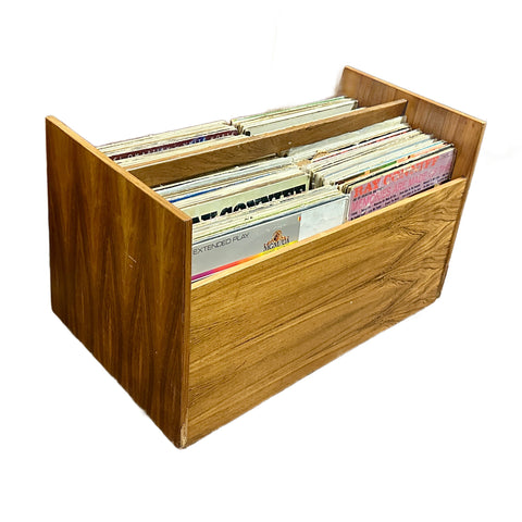 Wood Rolling Vinyl Record Storage