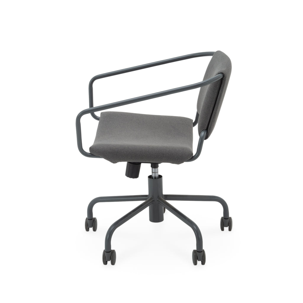 Dark Gray Fabric Upholstered Swivel Office Chair