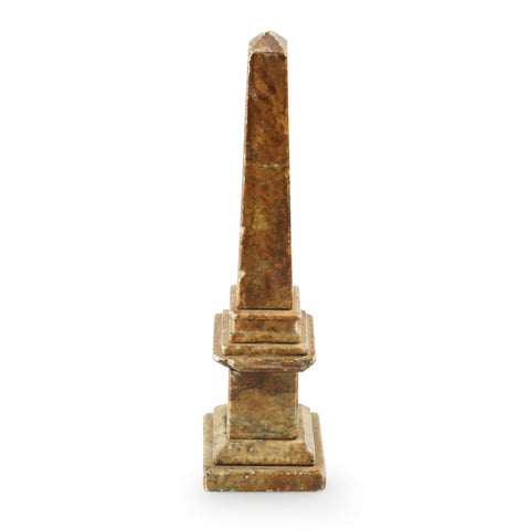 Distressed Multicolored Marble Obelisk