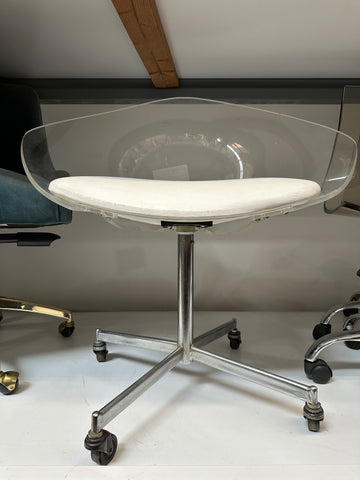Lucite Swivel Office Chair on Wheels