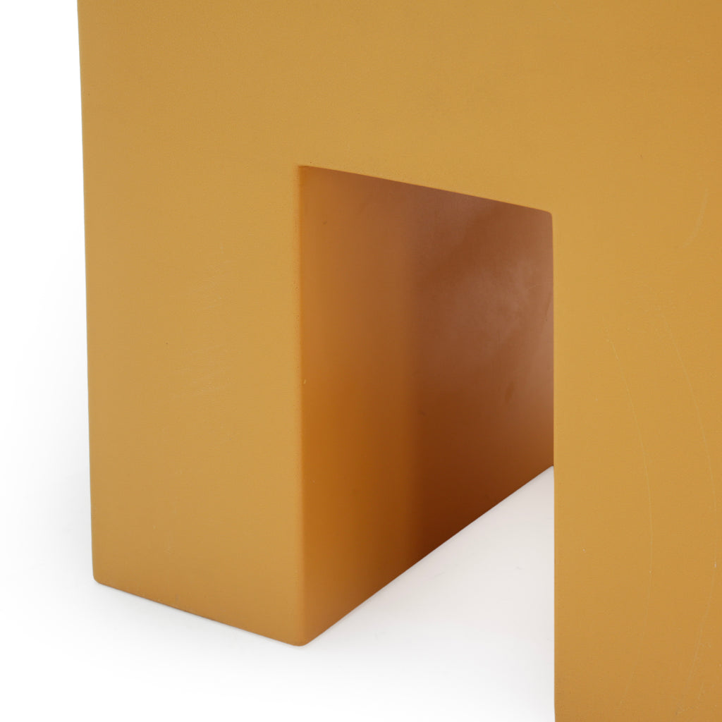 Yellow & Orange Minimalist Geometric Block Stool