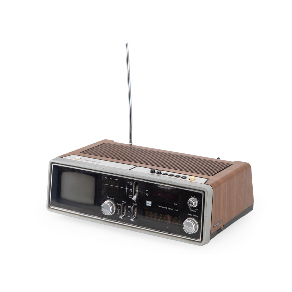 Brown Wood Grain TV Radio / Clock