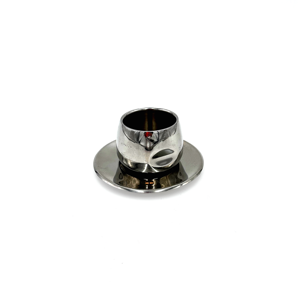 Silver/Chrome Steel Cup and Saucer