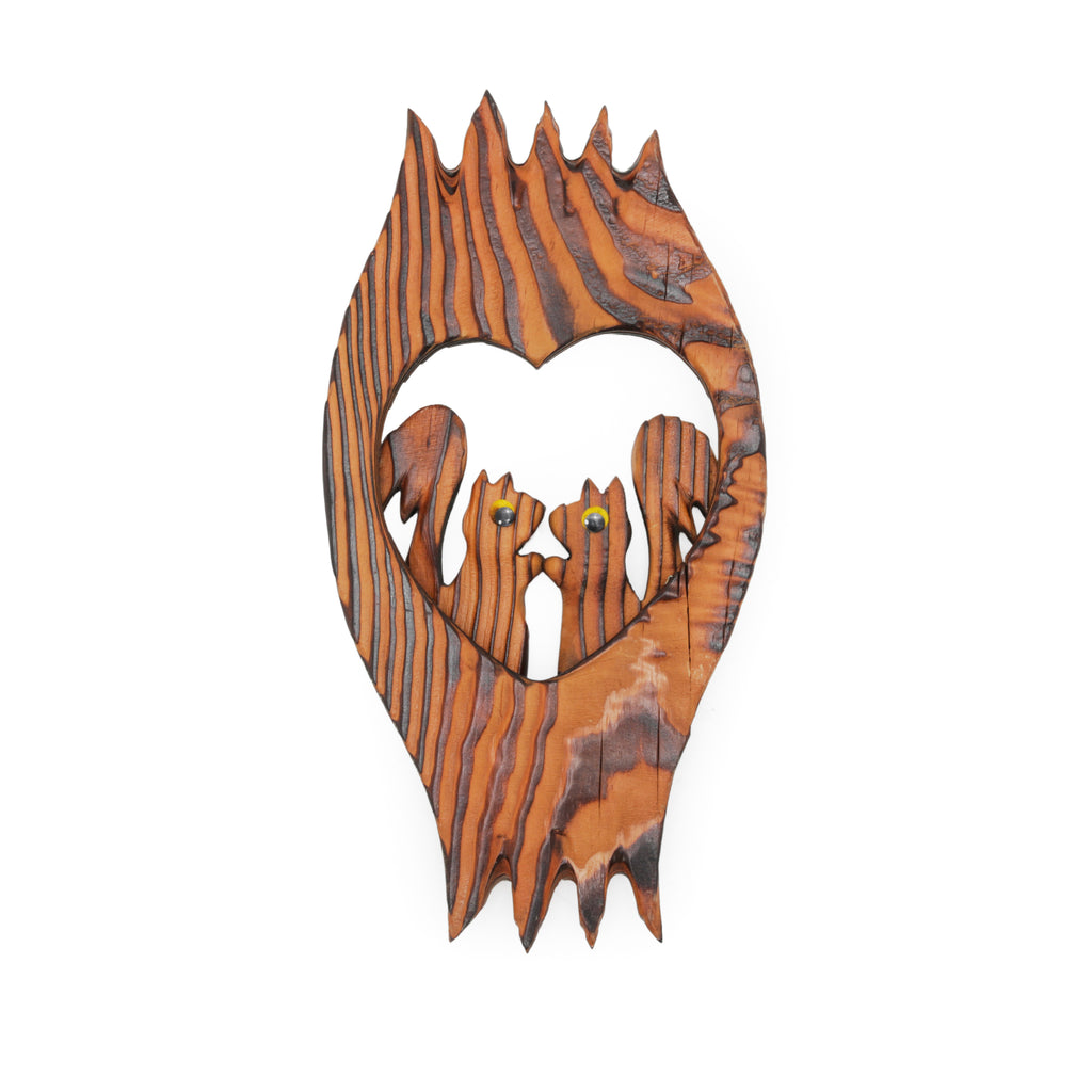 Wood Squirrel Heart Wall Art