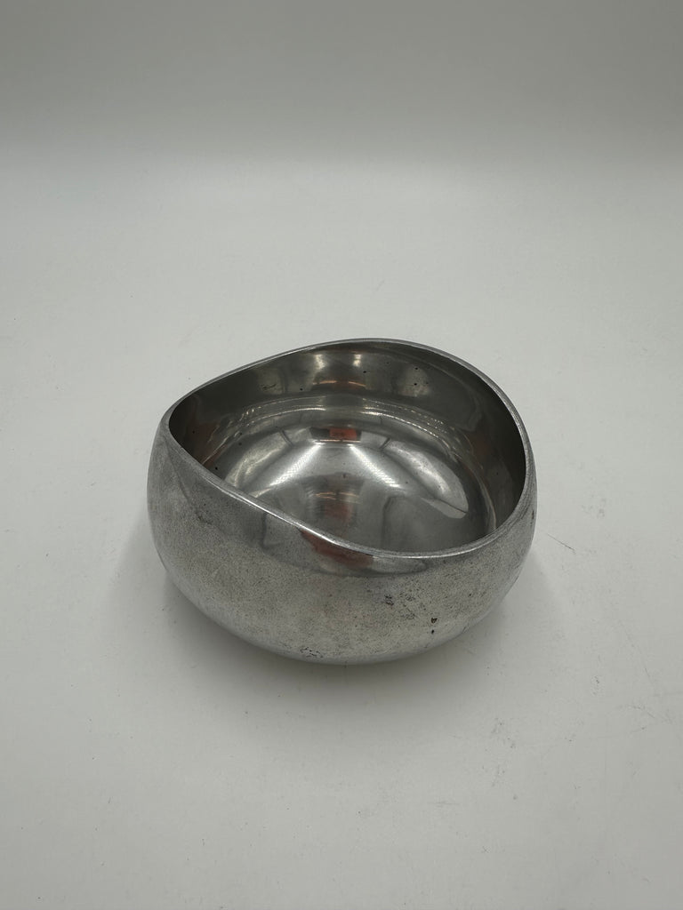 Silver Organic Shaped Textured Aluminum Decorative Bowl