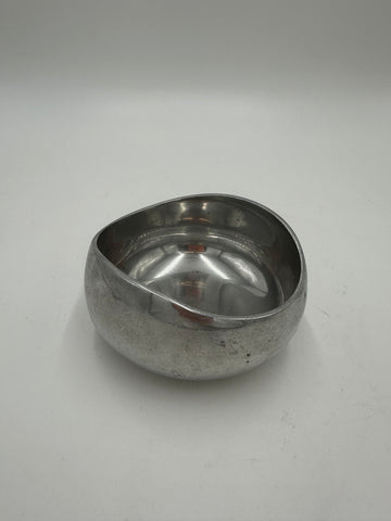 Silver Organic Shaped Textured Aluminum Decorative Bowl
