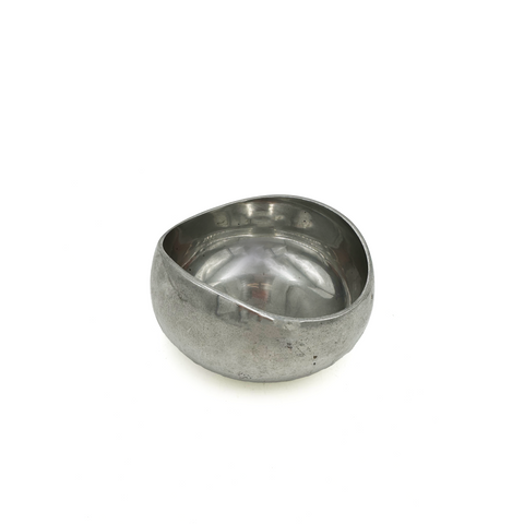 Silver Organic Shaped Textured Aluminum Decorative Bowl