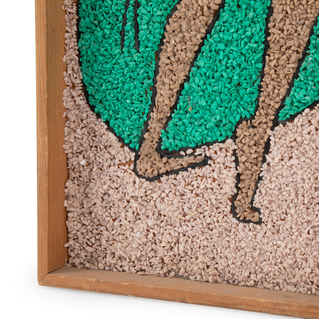 Wood Framed Green Dancer Art