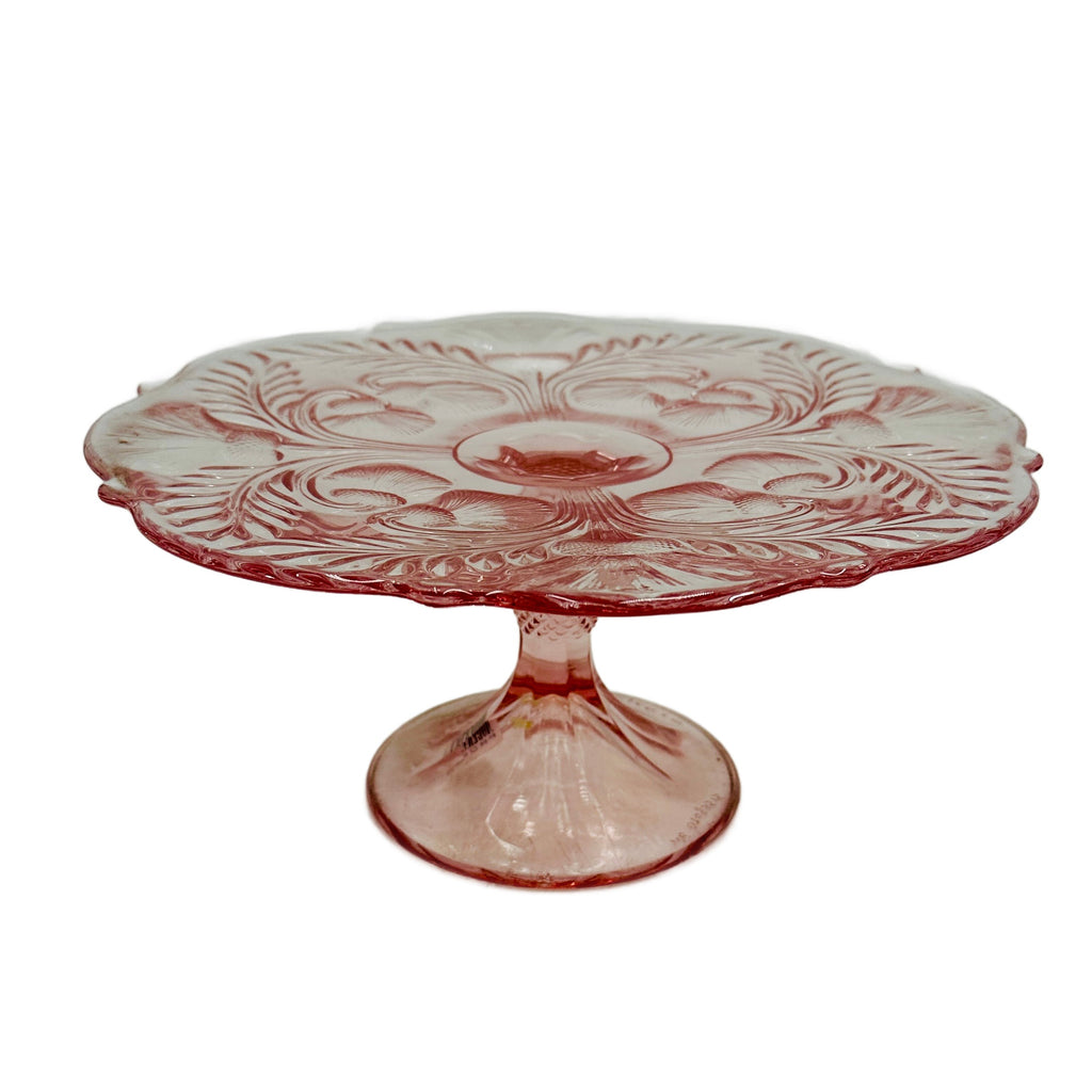 Pink Glass Cake Stand