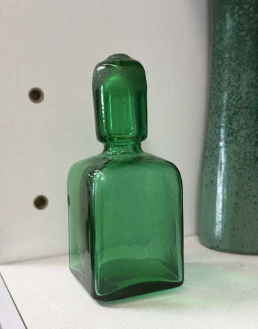 Dark Green Glass Bottle with Stopper