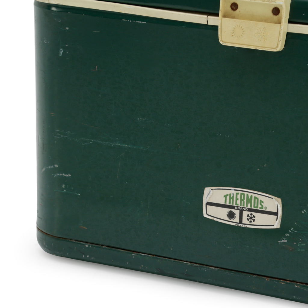 Forest Green Metal Thermos Brand Cooler