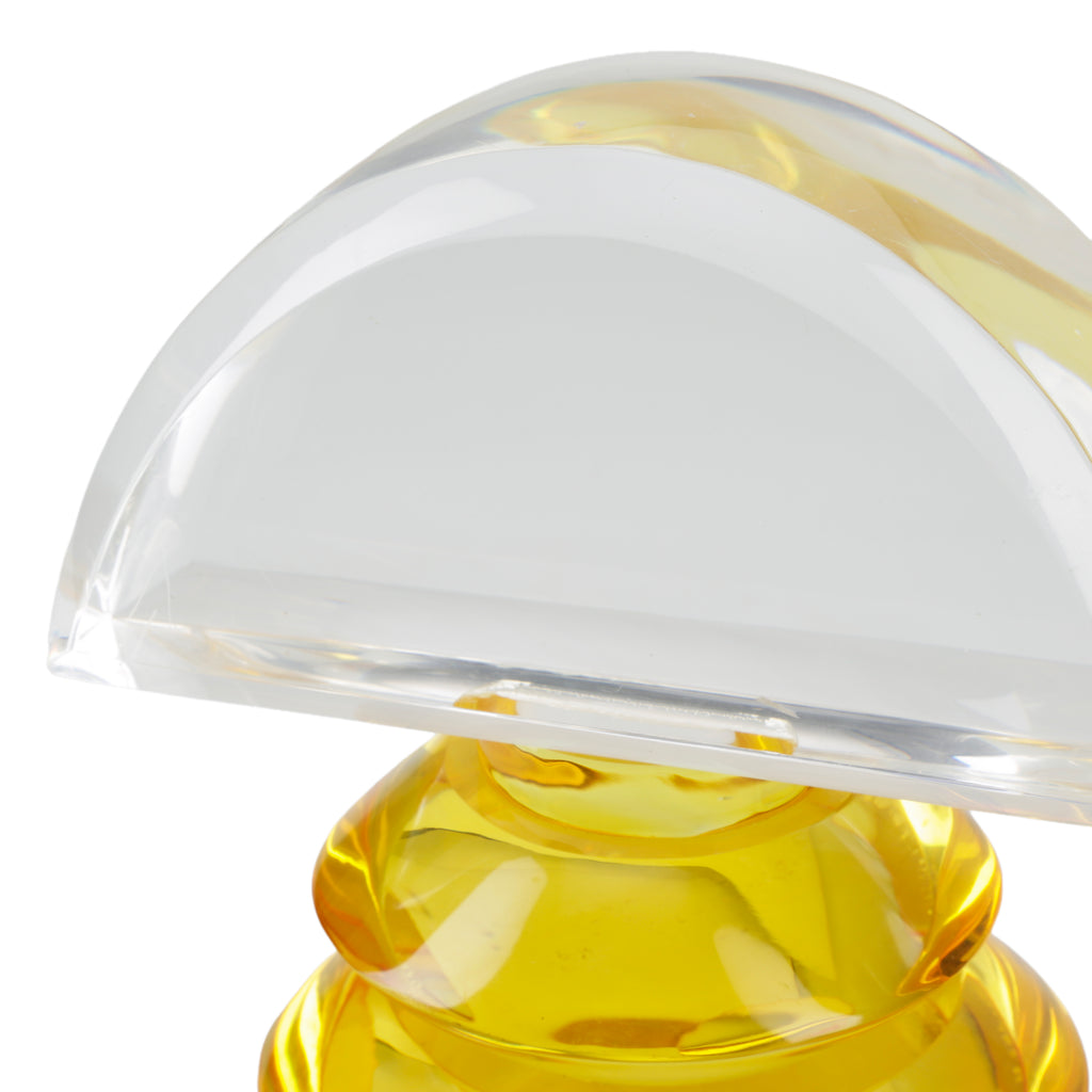 Amber and Clear Stacked Tiered Acrylic Sculpture