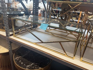 Gold Geometric Base Coffee Table