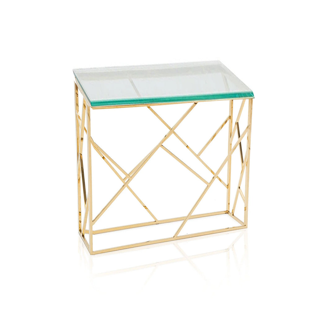 Gold Geometric Side Table
