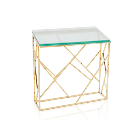 Gold Geometric Side Table