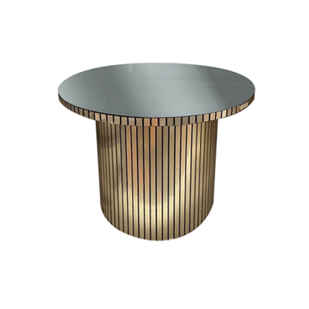 Gold And Glass Slat Side Table