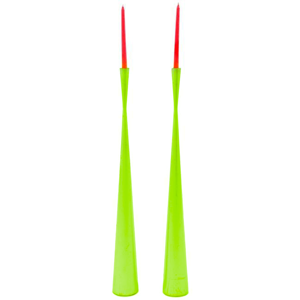 Green Tall Candlestick Pair (Painted)