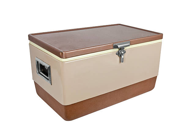 Vintage Brown & Tan Metal Cooler