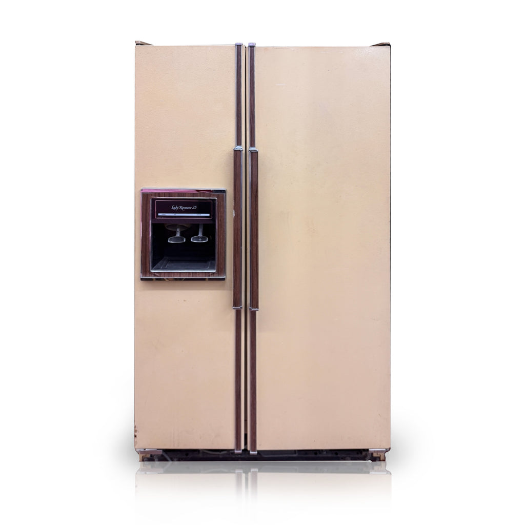 Beige Double Door Kenmore Whirlpool Refrigerator