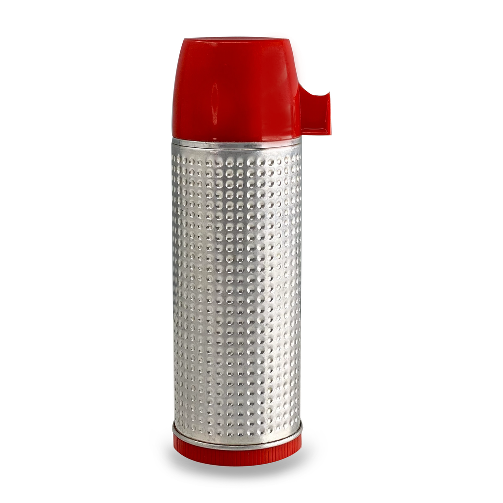 Hammered Aluminum Thermos - Red Top