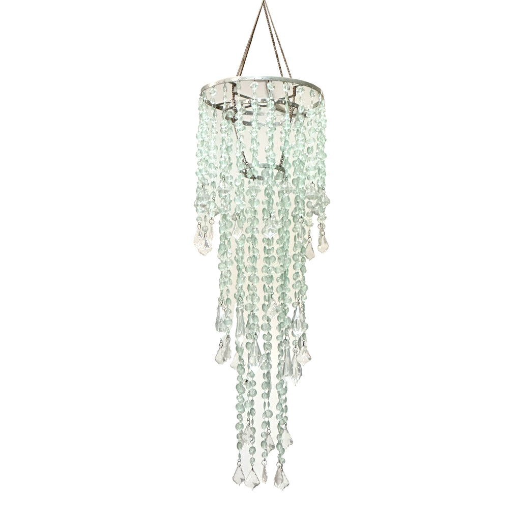 Small Mint Green Crystal Chandelier