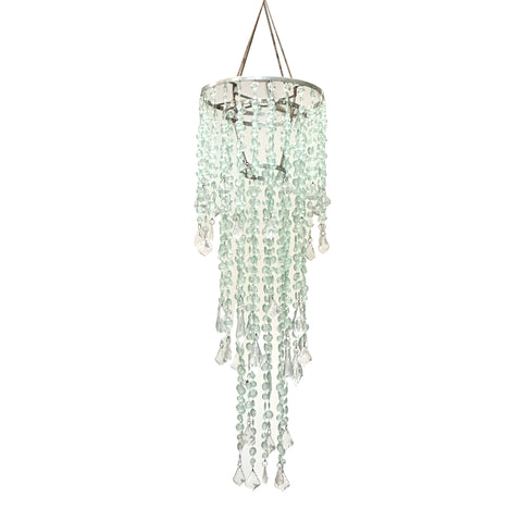 Small Mint Green Crystal Chandelier