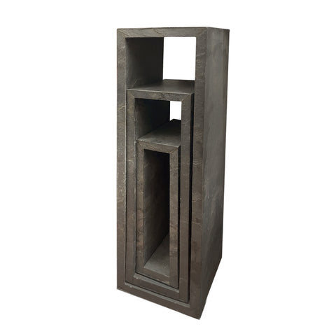 Grey Hollow Rectangular Pedestal Set