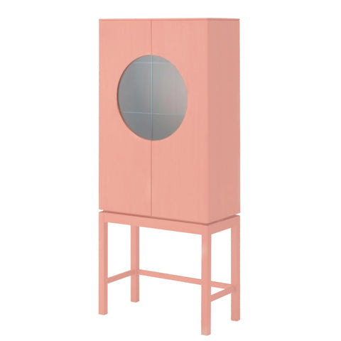 Pink & Glass Bar Cabinet