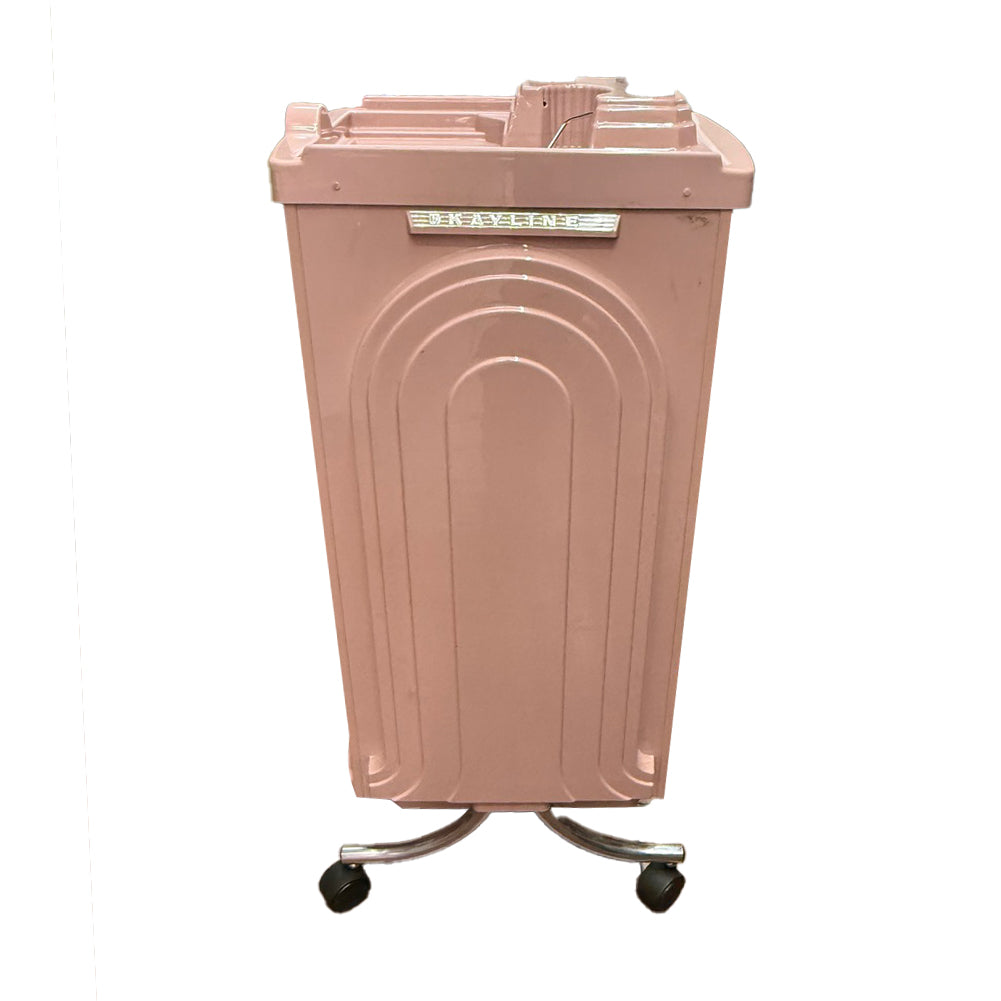 Blush Pink & Chrome Rolling Vanity Cart