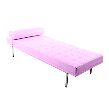 Pink Leather Split Rail Daybed