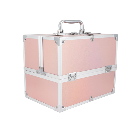 Pink and Silver Cosmetics Case
