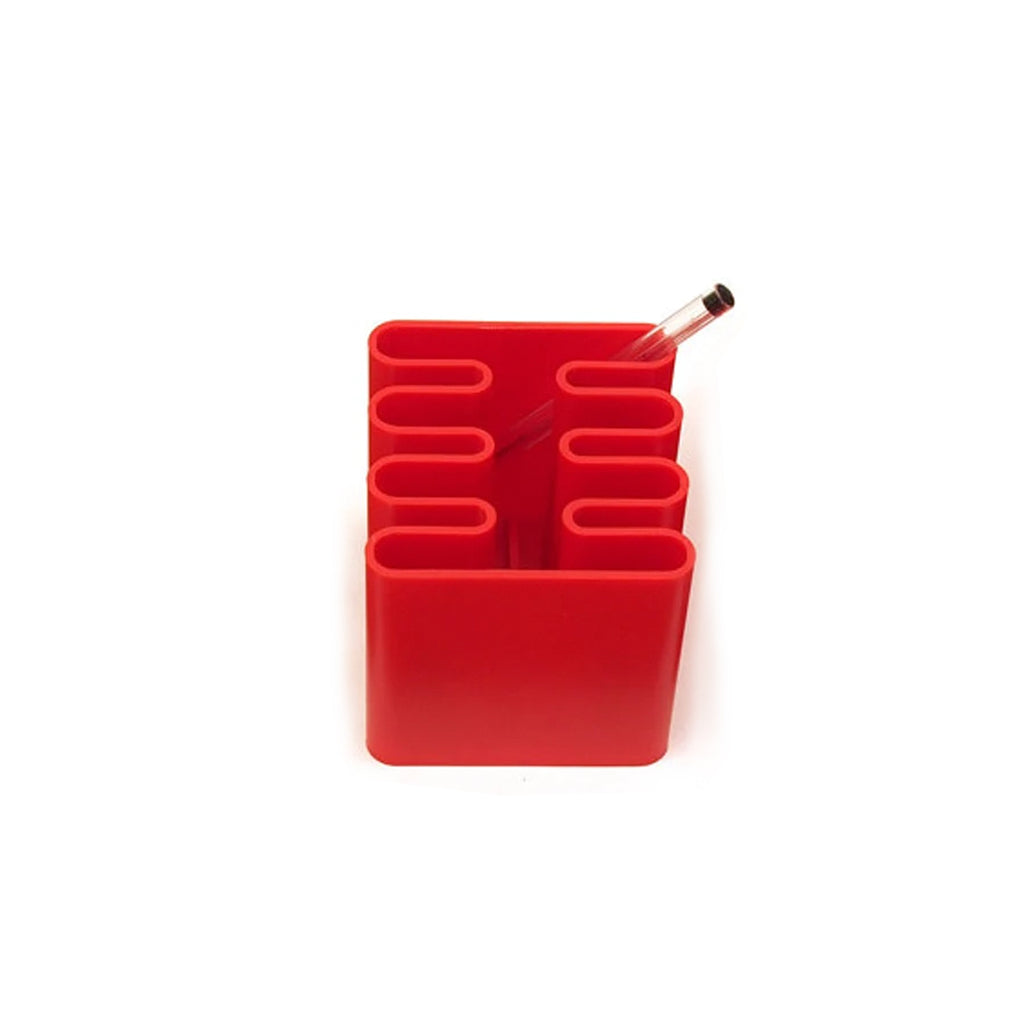 Red Wavy Pen Cup
